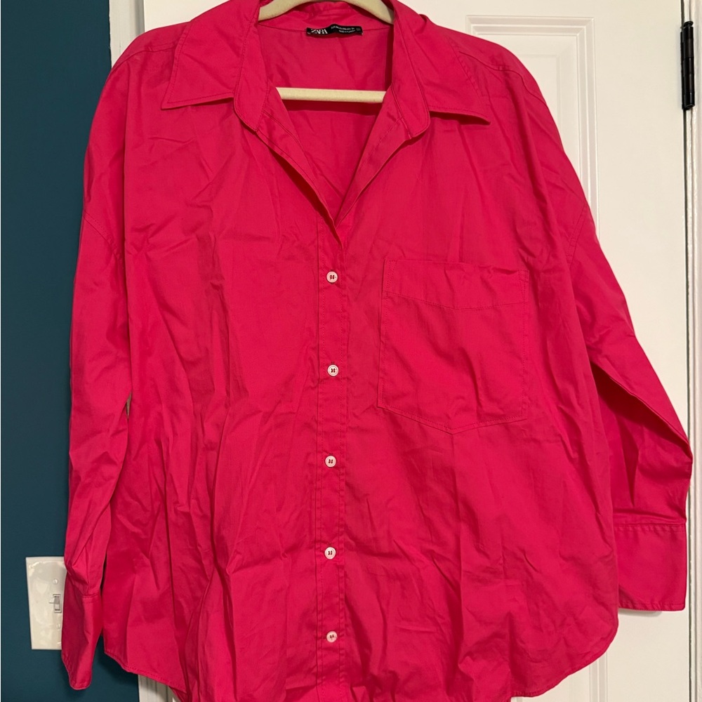 Zara Fuchsia Button-Down- XXL